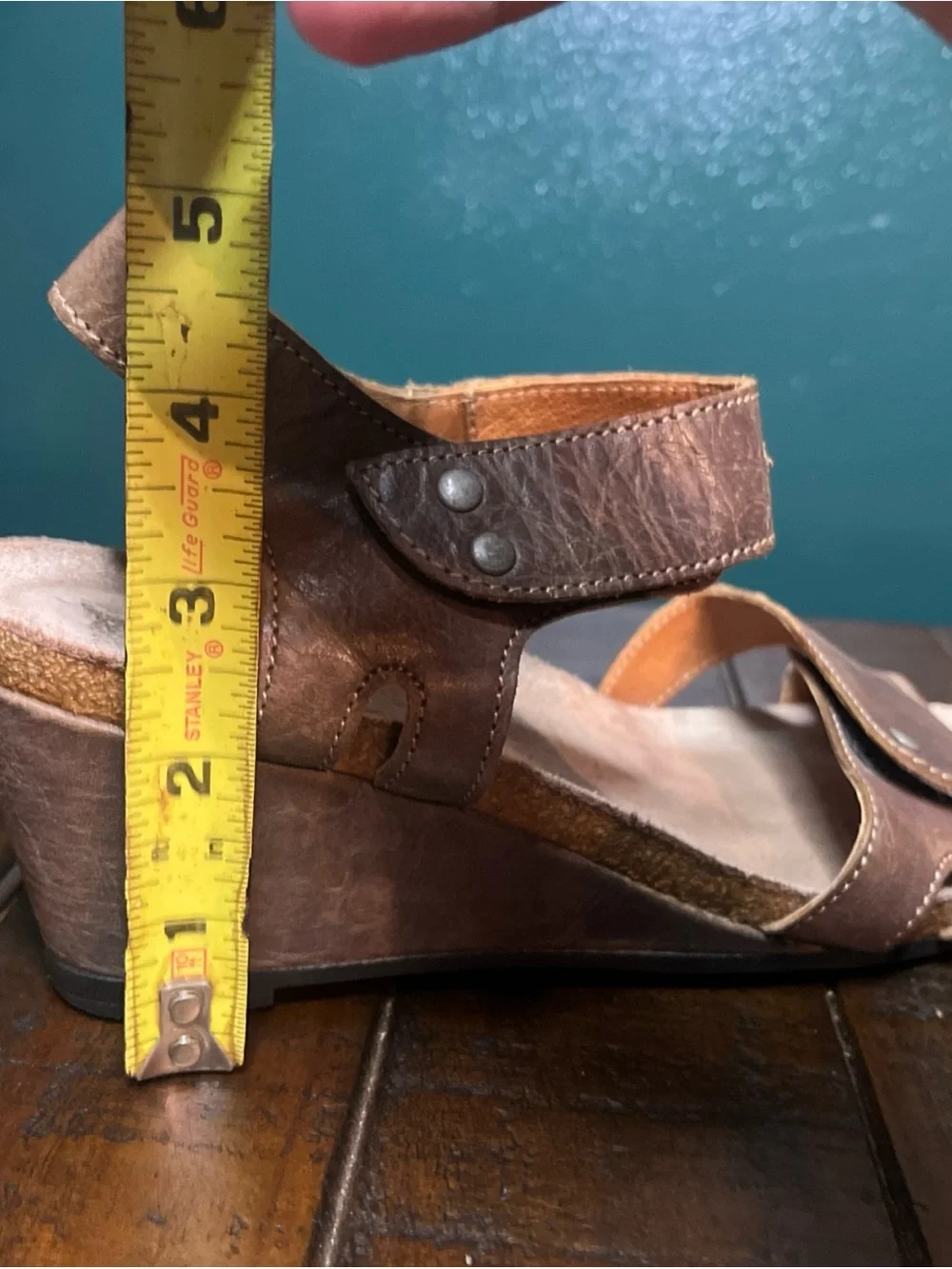 Taos Shoes Womens Size EU 37 US 6 Brown Leather Open Toe Slingback Sandals Wedge